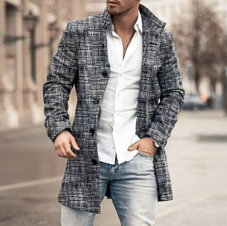 Men's Classic Button Trench Coat Polyester for Timeless Style 10