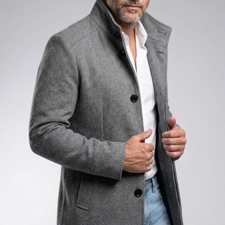 Men's Classic Button Trench Coat Polyester for Timeless Style 13