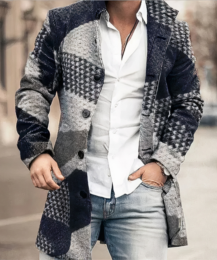 Men's Classic Button Trench Coat Polyester for Timeless Style 2