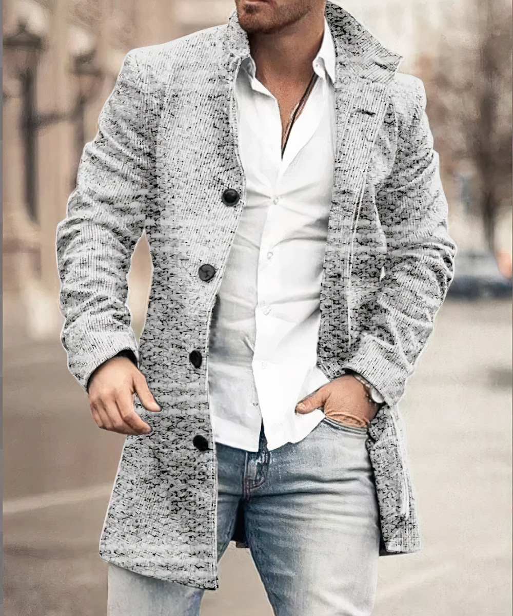Men's Classic Button Trench Coat Polyester for Timeless Style 5