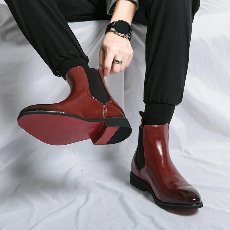 Men's Classic Cap-Toe Chelsea Boots Leather for Casual Wear 2