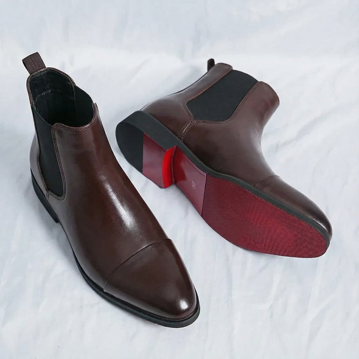 Men's Classic Cap-Toe Chelsea Boots Leather for Casual Wear 3