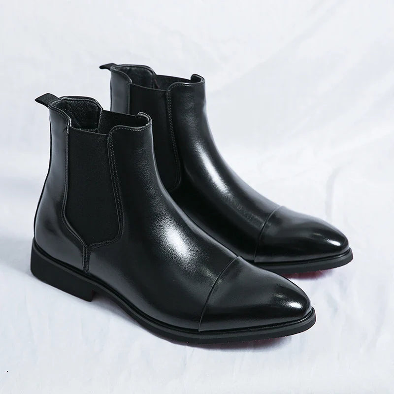 Men's Classic Cap-Toe Chelsea Boots Leather for Casual Wear 4