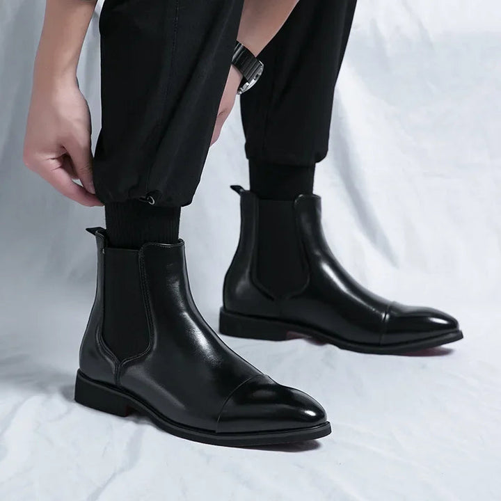 Men's Classic Cap-Toe Chelsea Boots Leather for Casual Wear 5
