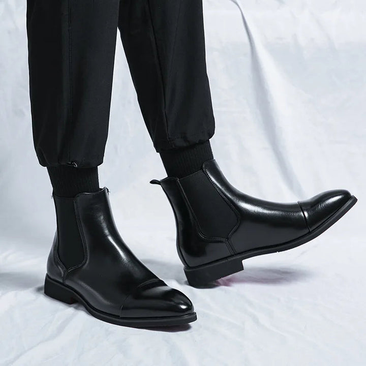Men's Classic Cap-Toe Chelsea Boots Leather for Casual Wear 6