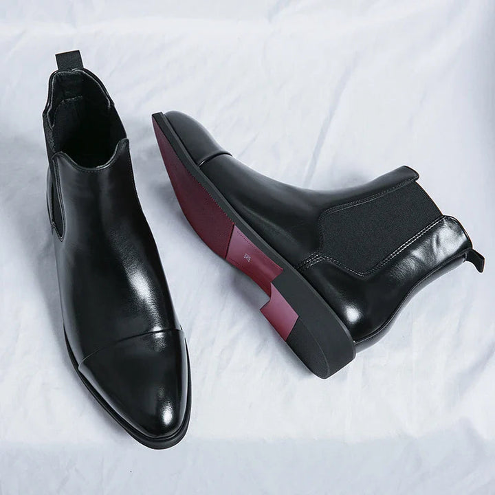 Men's Classic Cap-Toe Chelsea Boots Leather for Casual Wear 8