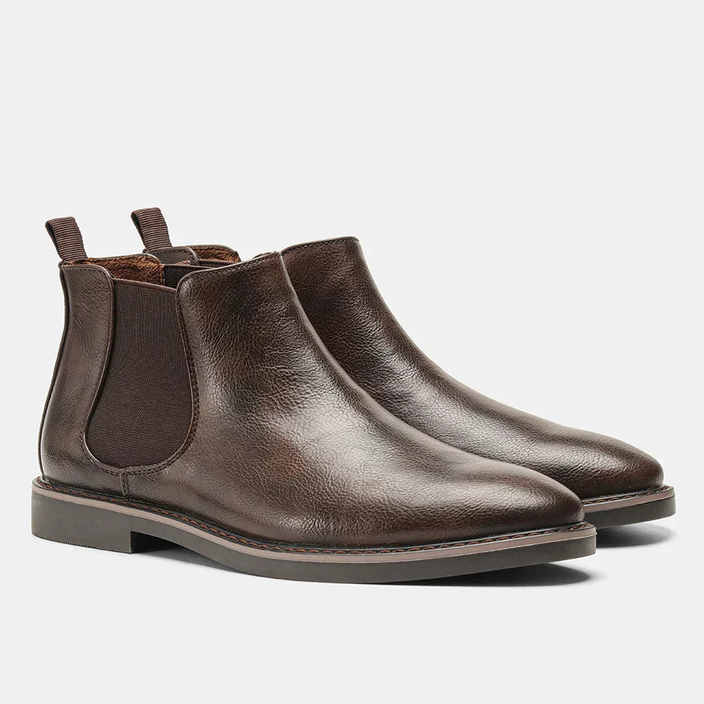 Men's Classic Chelsea Ankle Boots Slip-On Leather 6