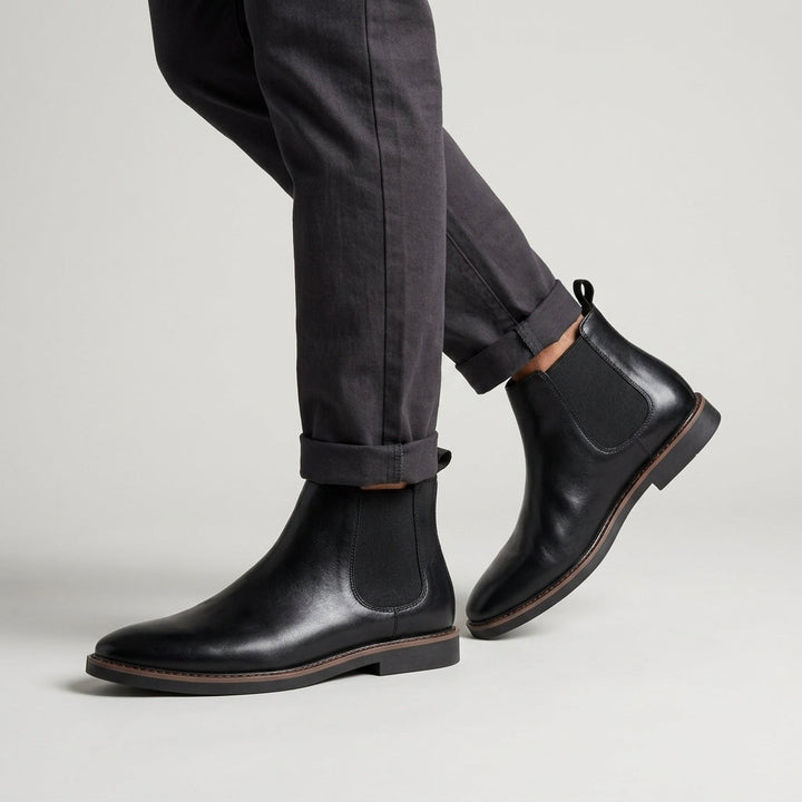Men's Classic Chelsea Ankle Boots Slip-On Leather 7