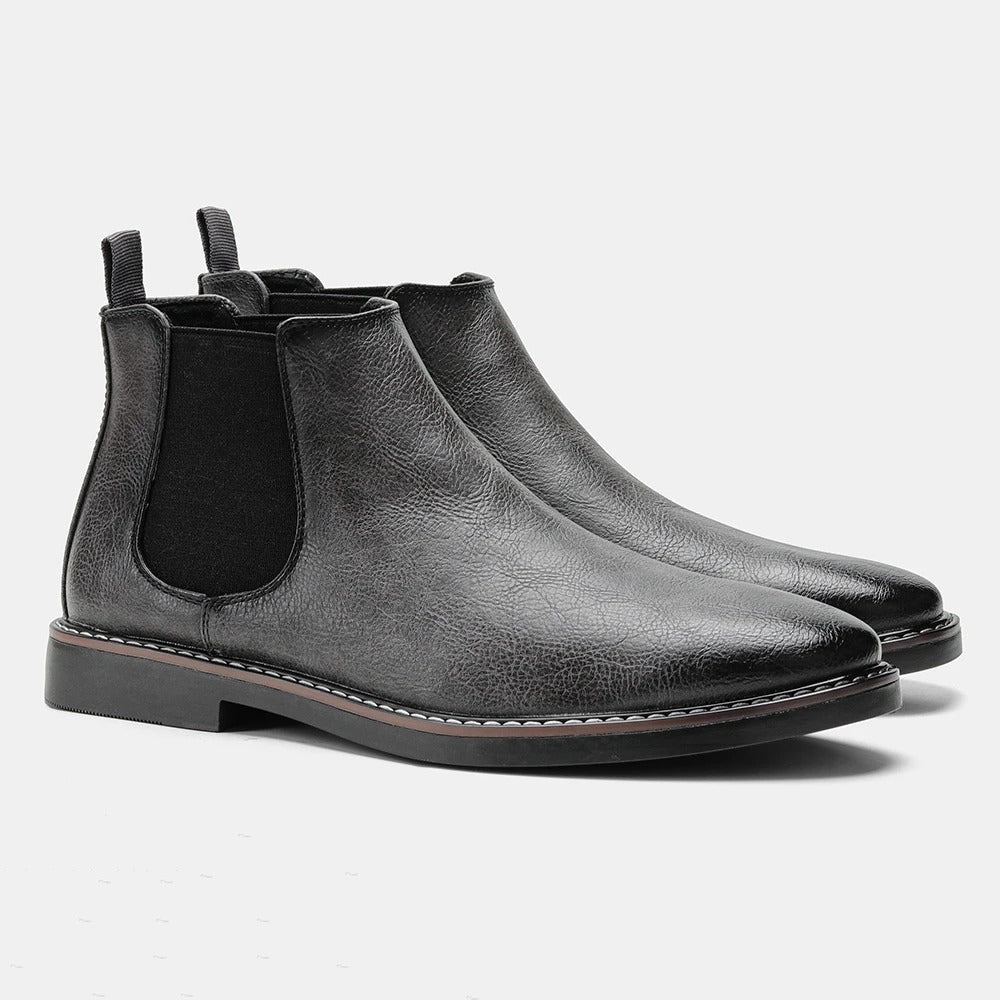 Men's Classic Chelsea Ankle Boots Slip-On Leather 9