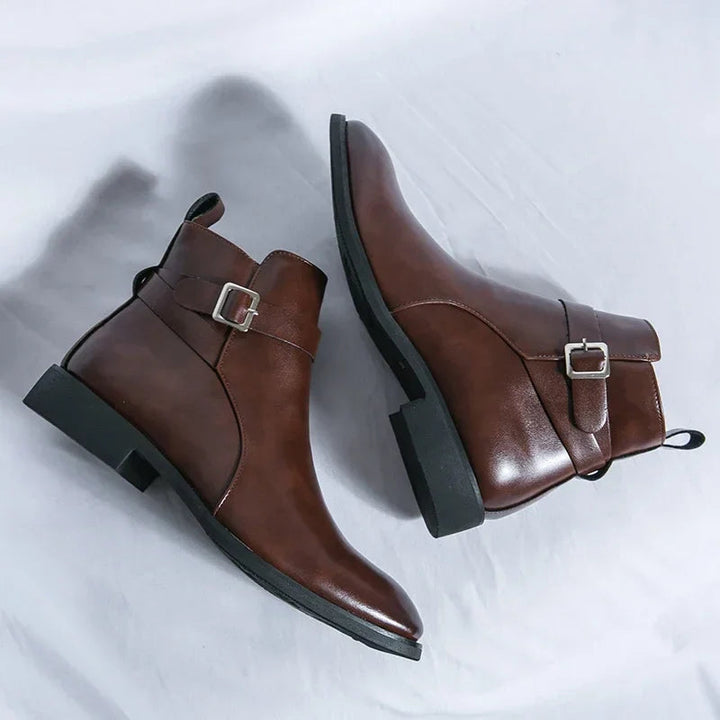 Men's Classic Chelsea Boots Side Zipper Leather Footwear 0