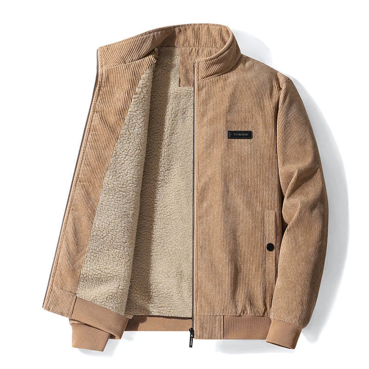 Men's Classic Corduroy Full-Zip Fleece Jacket Winter Coat 0