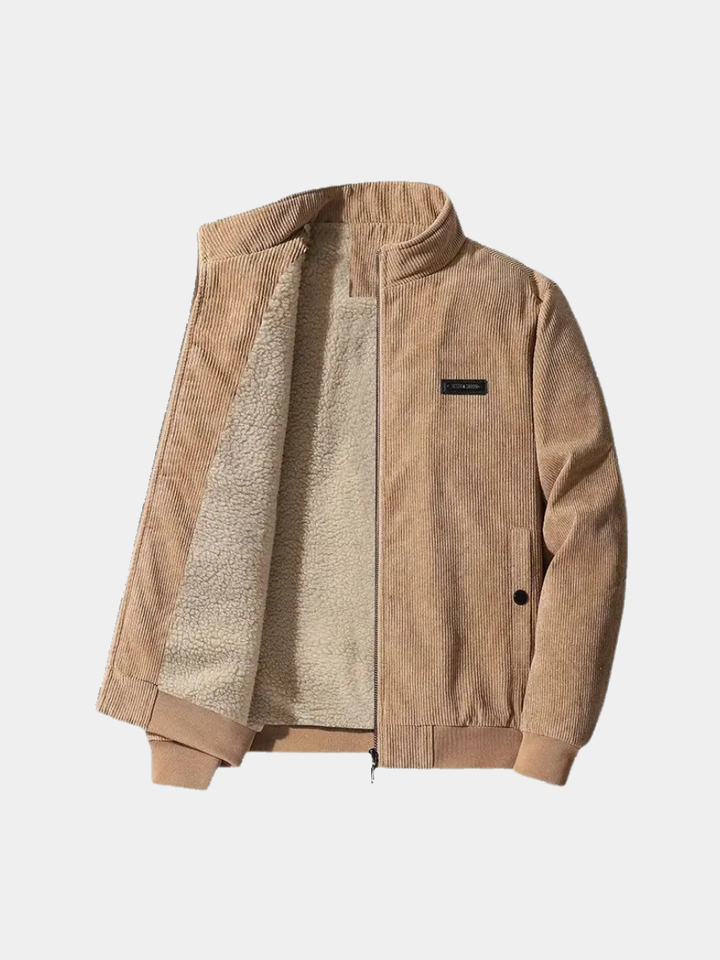 Men's Classic Corduroy Full-Zip Fleece Jacket Winter Coat 1