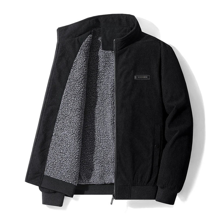 Men's Classic Corduroy Full-Zip Fleece Jacket Winter Coat 2