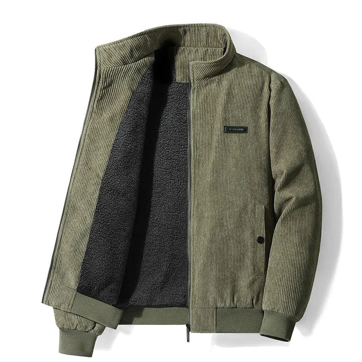 Men's Classic Corduroy Full-Zip Fleece Jacket Winter Coat 3