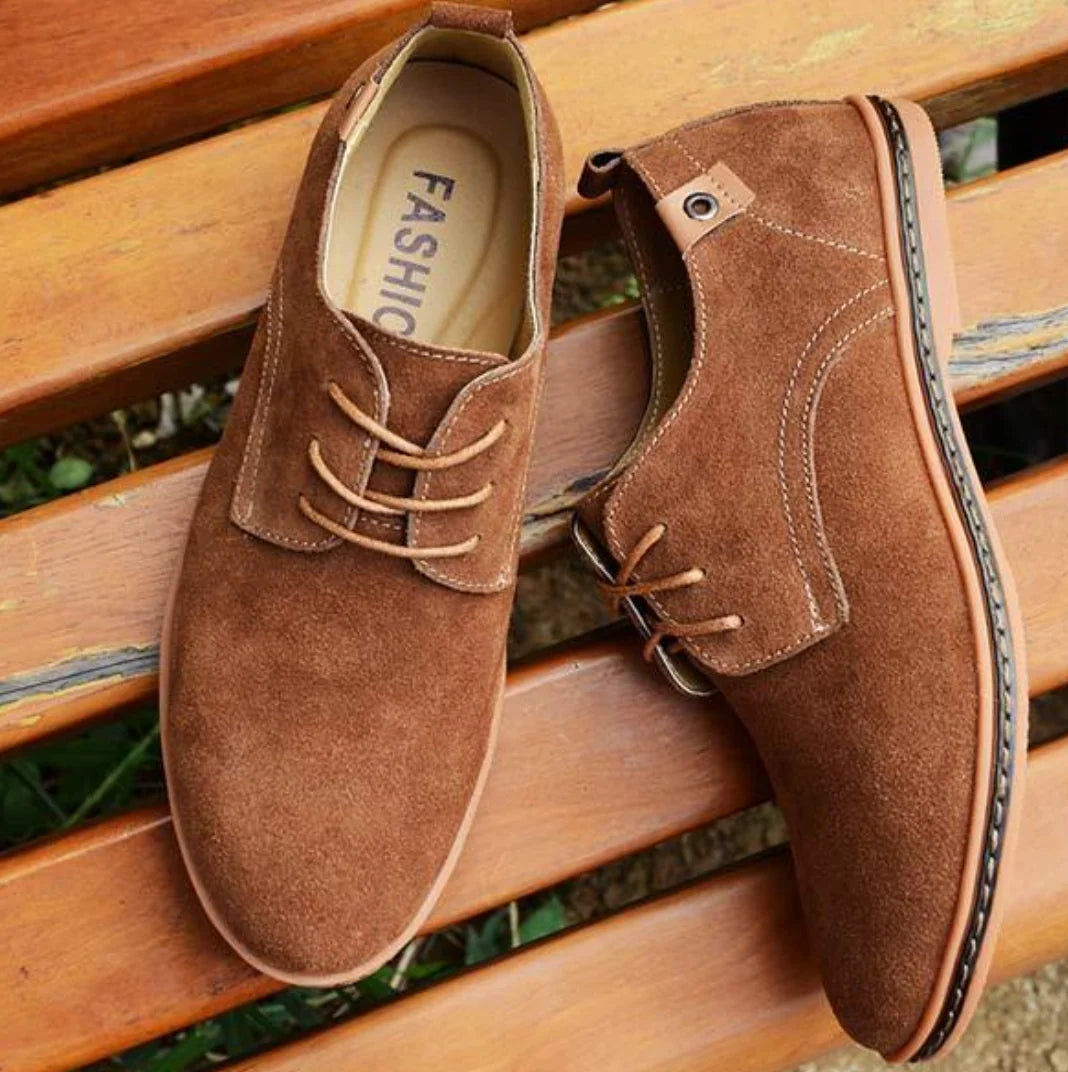 Men's Classic Derby Lace-Up Suede Shoes Smart Casual 1