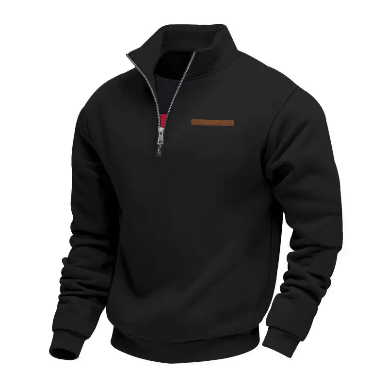 Mens Quarter Zip Jumper Fleece Lined Durable 0