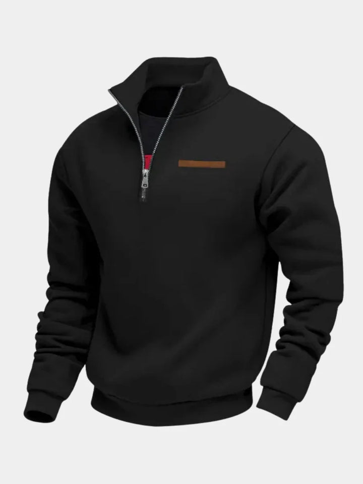 Mens Quarter Zip Jumper Fleece Lined Durable 1