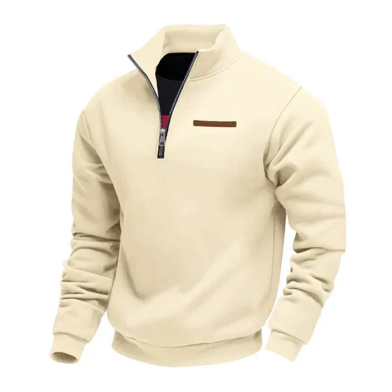 Mens Quarter Zip Jumper Fleece Lined Durable 2