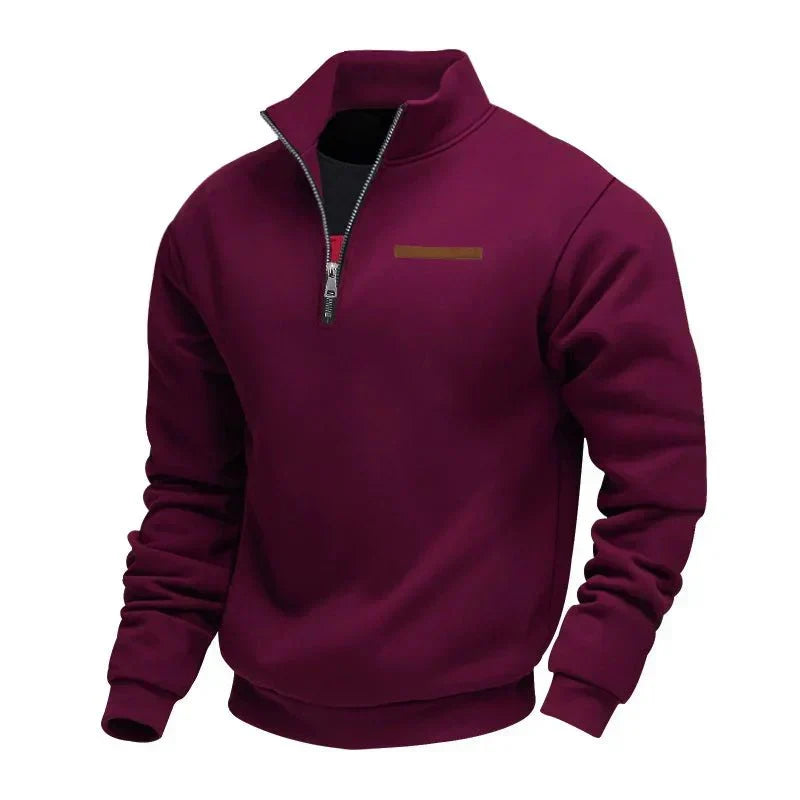 Mens Quarter Zip Jumper Fleece Lined Durable 6