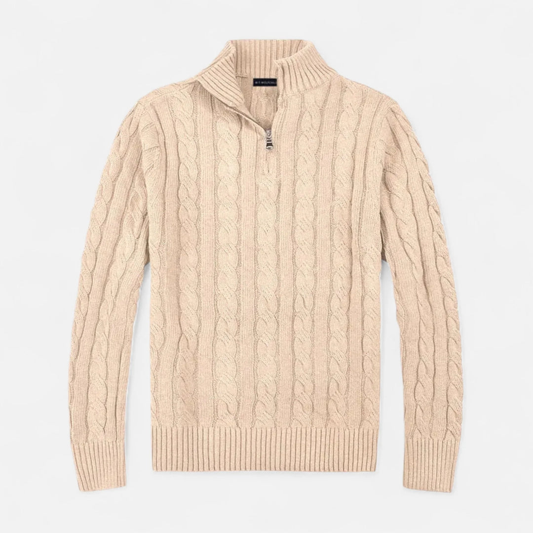 Mens Half Zip Jumper Wool Blend Knit 0