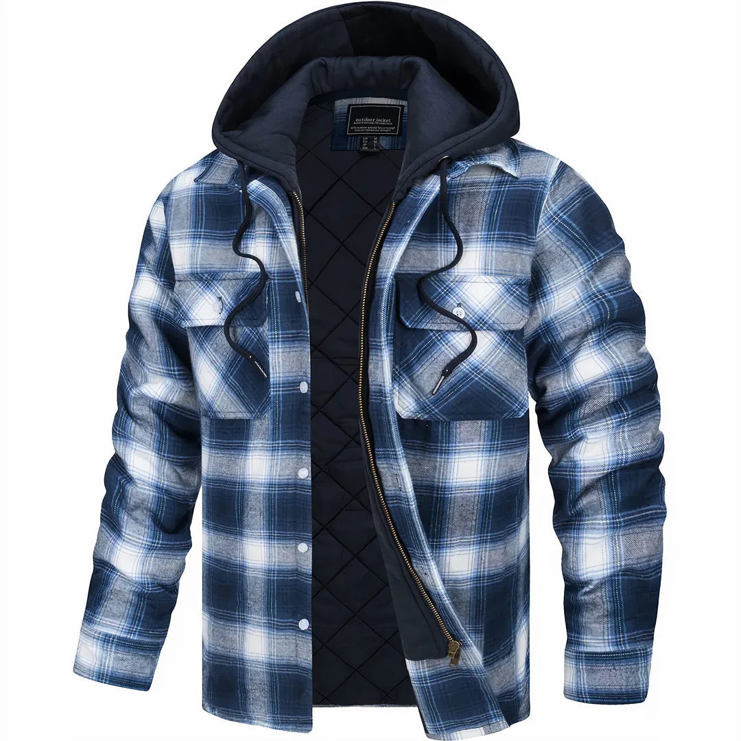 Men's Classic Plaid Insulated Zip Coat Wool Blend 2