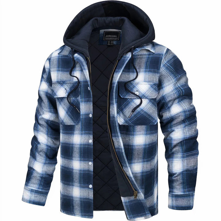 Men's Classic Plaid Insulated Zip Coat Wool Blend 2