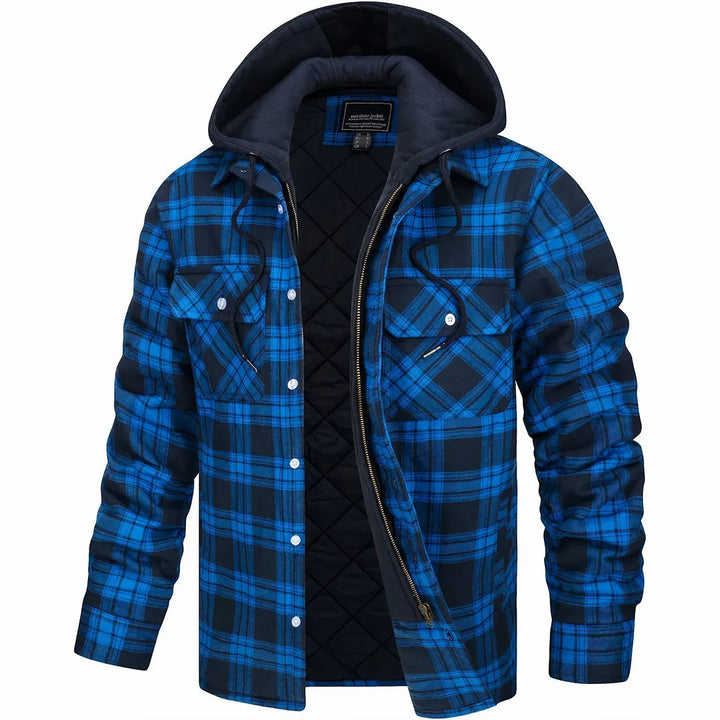Men's Classic Plaid Insulated Zip Coat Wool Blend 3