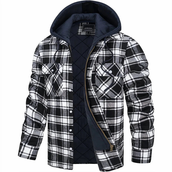 Men's Classic Plaid Insulated Zip Coat Wool Blend 4