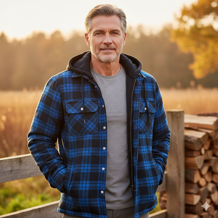 Men's Classic Plaid Insulated Zip Coat Wool Blend 7