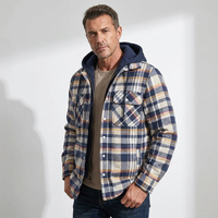Men's Classic Plaid Insulated Zip Coat Wool Blend