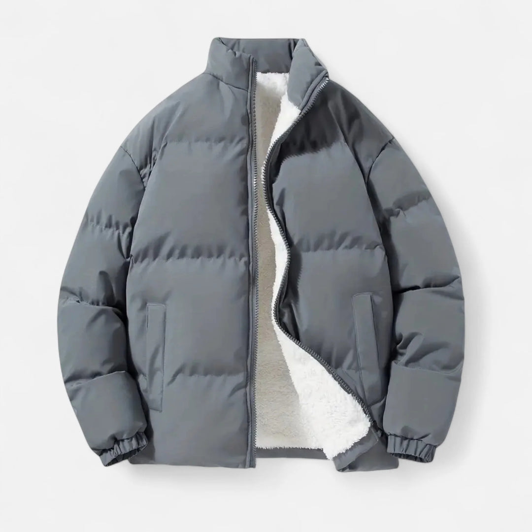 Men's Down Jacket Lambswool Lined Stand Collar 0