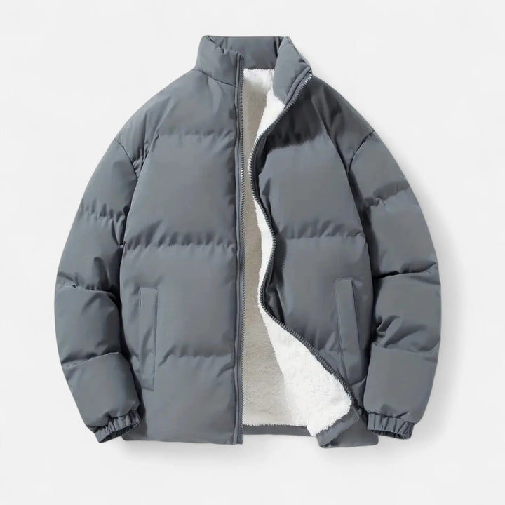 Men's Down Jacket Lambswool Lined Stand Collar 0