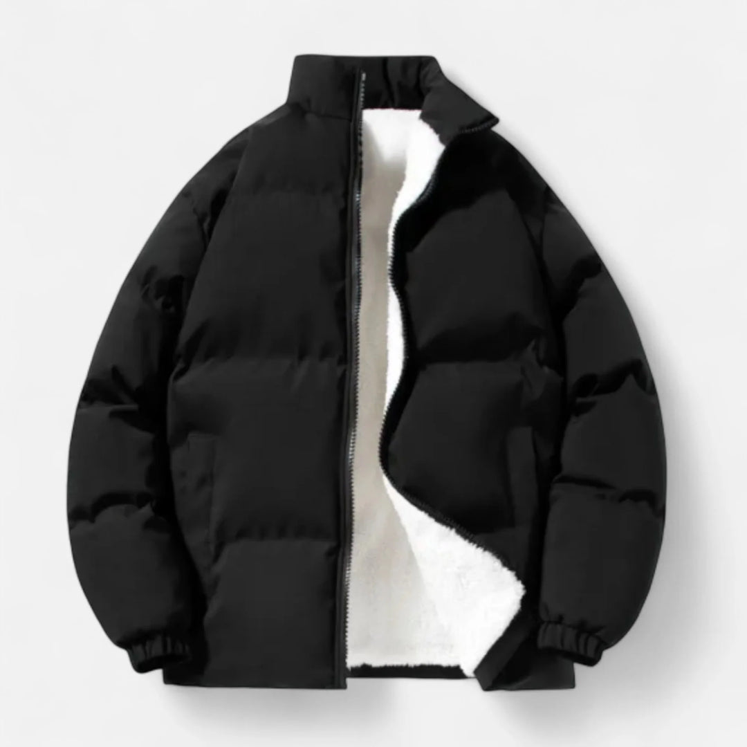 Men's Down Jacket Lambswool Lined Stand Collar 1