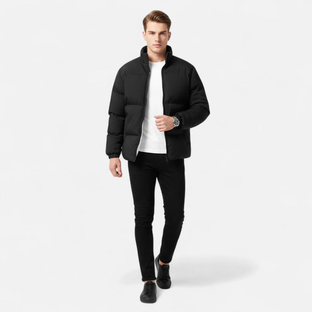 Men's Down Jacket Lambswool Lined Stand Collar 2