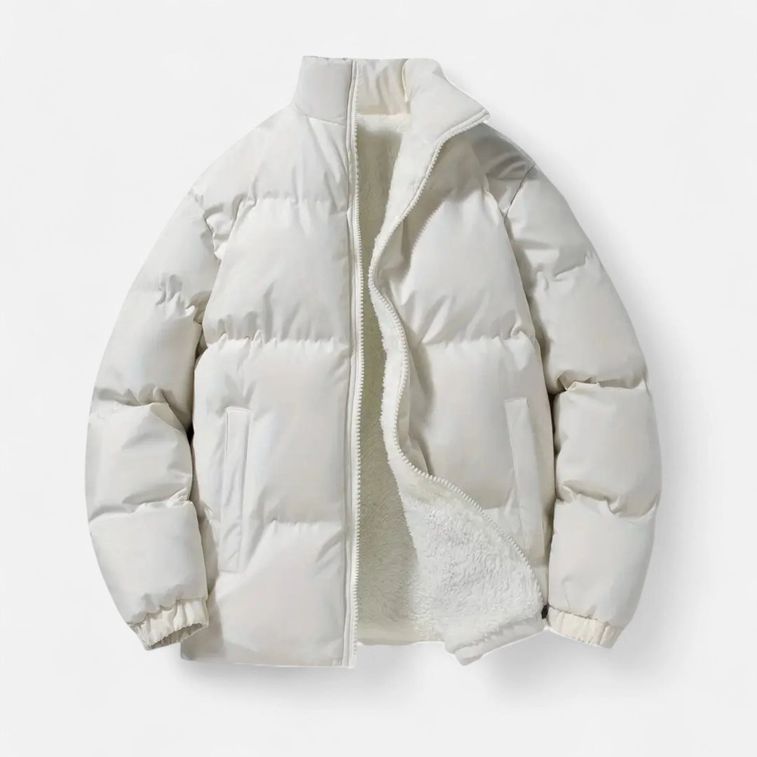 Men's Down Jacket Lambswool Lined Stand Collar 3