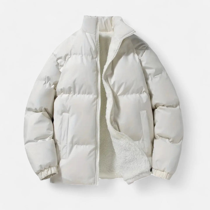 Men's Down Jacket Lambswool Lined Stand Collar 3