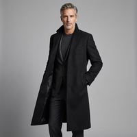 Men's Classic Structured Long Wool Overcoat for Winter
