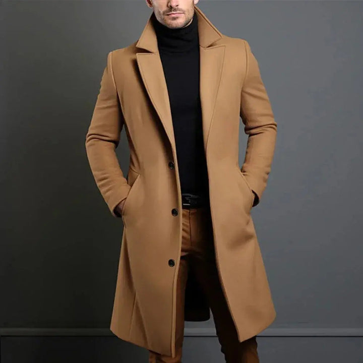 Men's Classic Tailored Long Wool Blend Overcoat 0