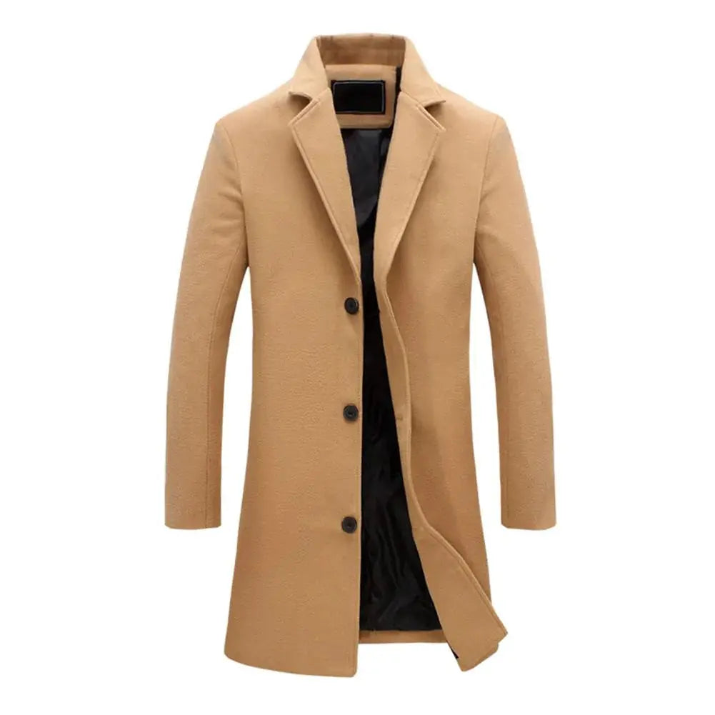 Men's Classic Tailored Long Wool Blend Overcoat 1