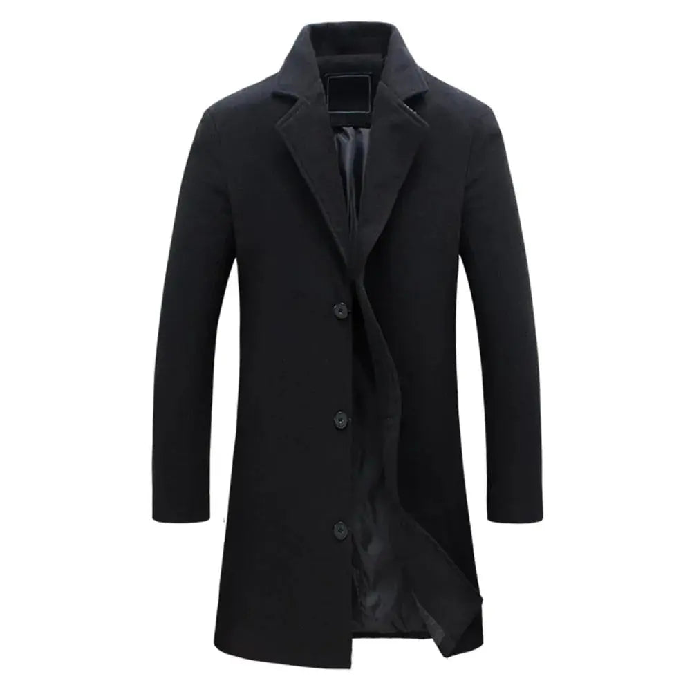Men's Classic Tailored Long Wool Blend Overcoat 3