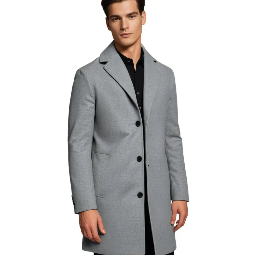 Men's Classic Tailored Long Wool Blend Overcoat 4