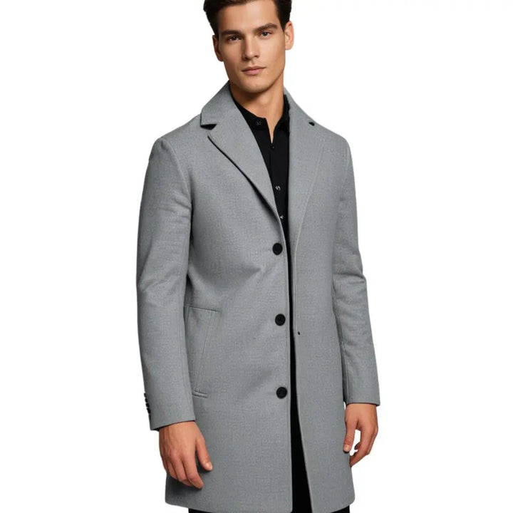 Men's Classic Tailored Long Wool Blend Overcoat 4
