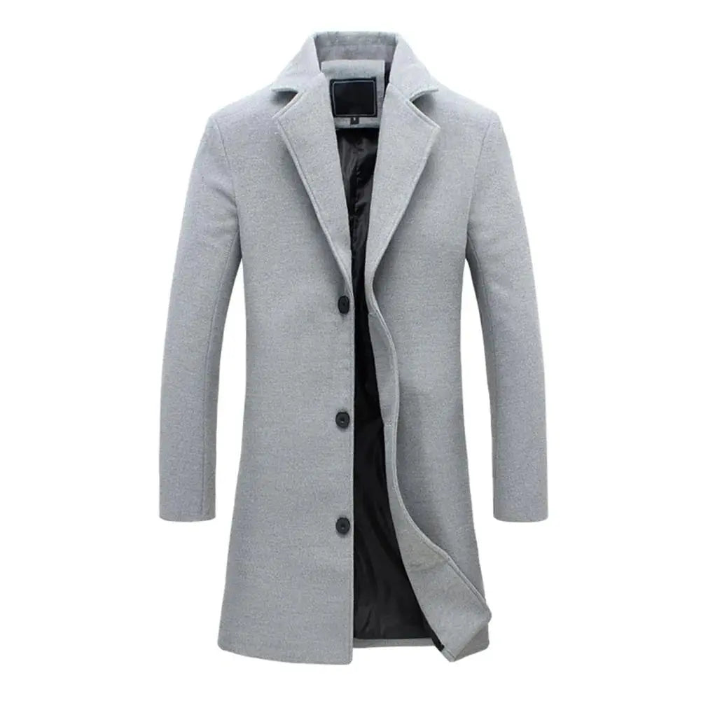 Men's Classic Tailored Long Wool Blend Overcoat 5