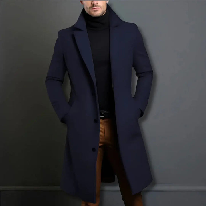 Men's Classic Tailored Long Wool Blend Overcoat 6