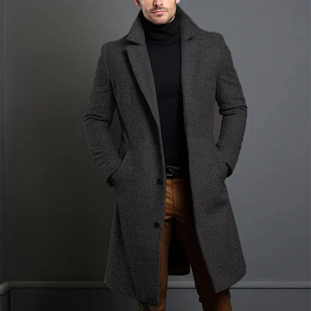 Men's Classic Tailored Long Wool Blend Overcoat 7