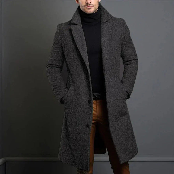 Men's Classic Tailored Long Wool Blend Overcoat 7