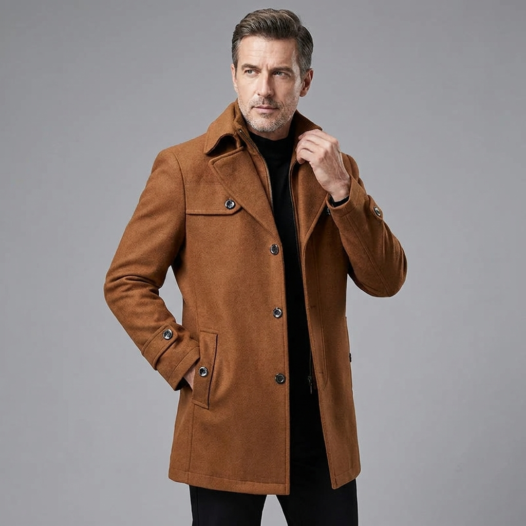 Men's Classic Tailored Wool Coat Lightweight Premium Wool 10