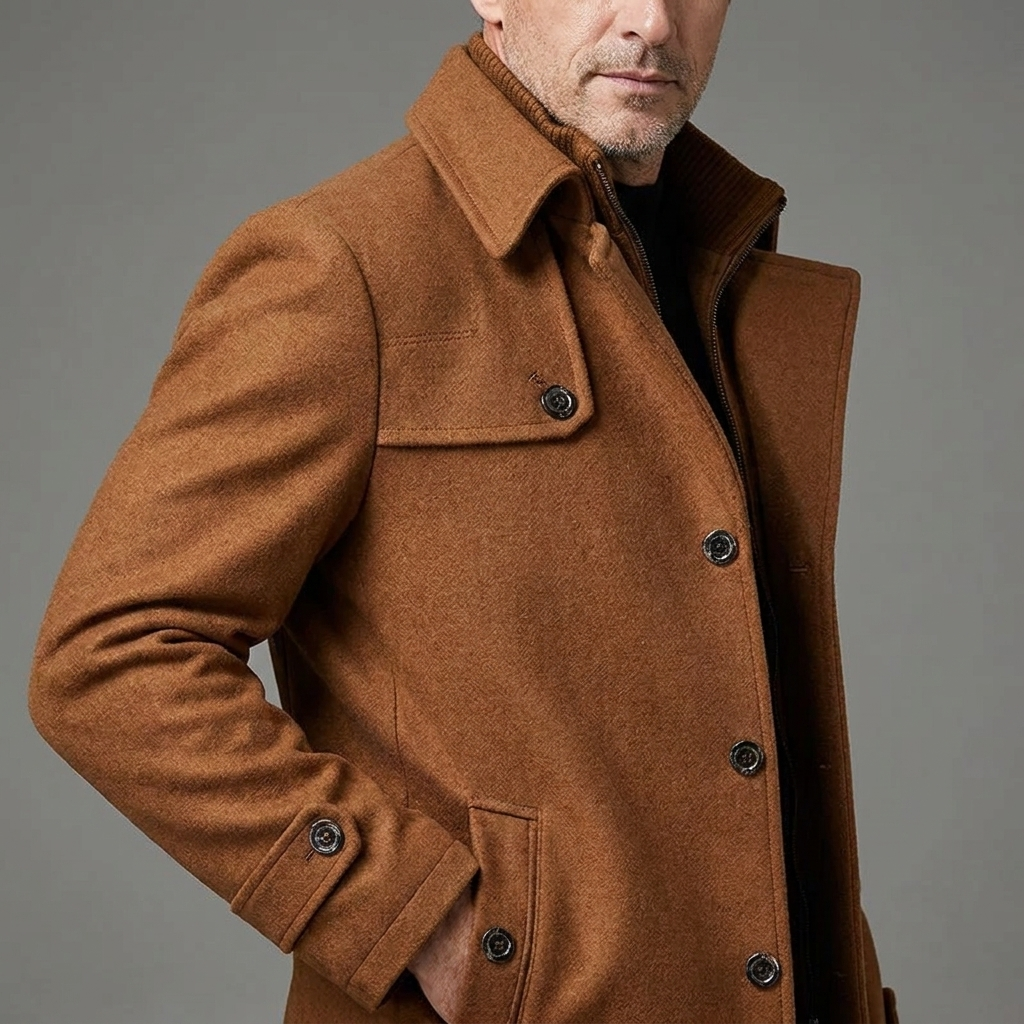 Men's Classic Tailored Wool Coat Lightweight Premium Wool 11