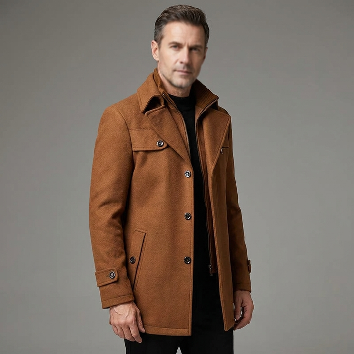 Men's Classic Tailored Wool Coat Lightweight Premium Wool 9