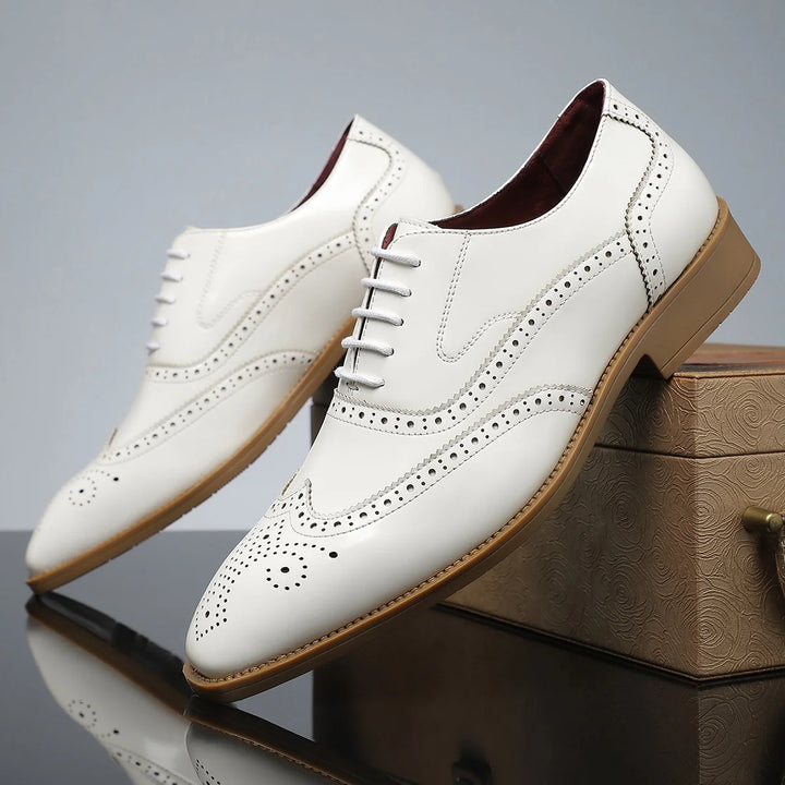 Men's Oxford Shoes Wingtip Brogue Leather Dress Shoes 4